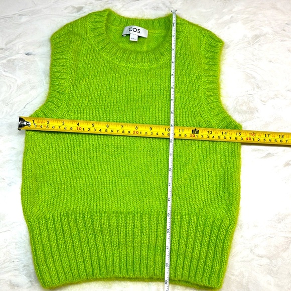 COS Sweater Vest Mohair Knitted Tank Small Lime Green lightweight - Picture 5 of 8